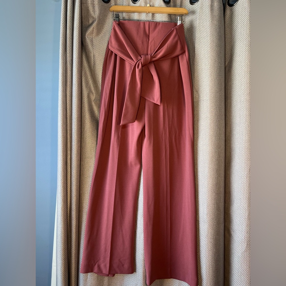 Fashion Nova Muave Wide Leg Tie Pants